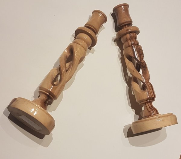 2 Olivewood Candle Sticks - Large *SPECIAL OFFER*