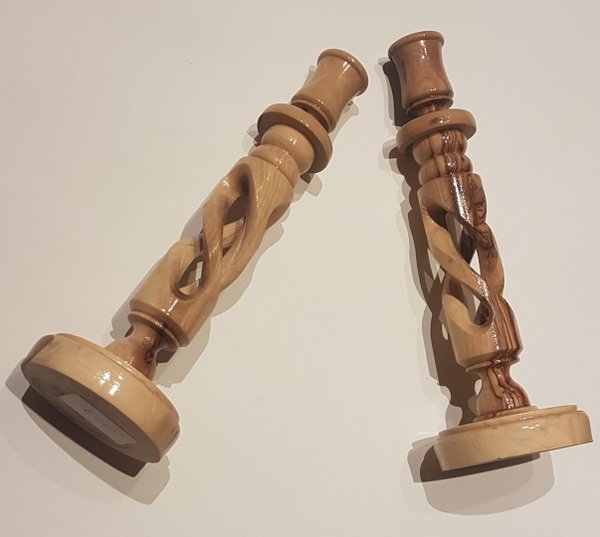 2 Olivewood Candle Sticks - Large *SPECIAL OFFER*