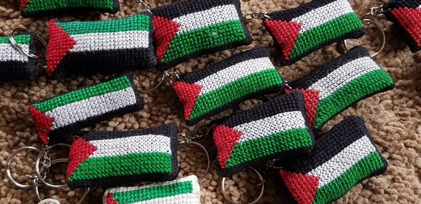 Embroidered keyring - Palestinian flag design